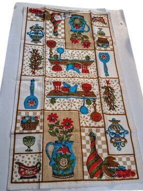 Vintage Parisian Prints All Pure Linen Tea Towel 15”x29” NWT